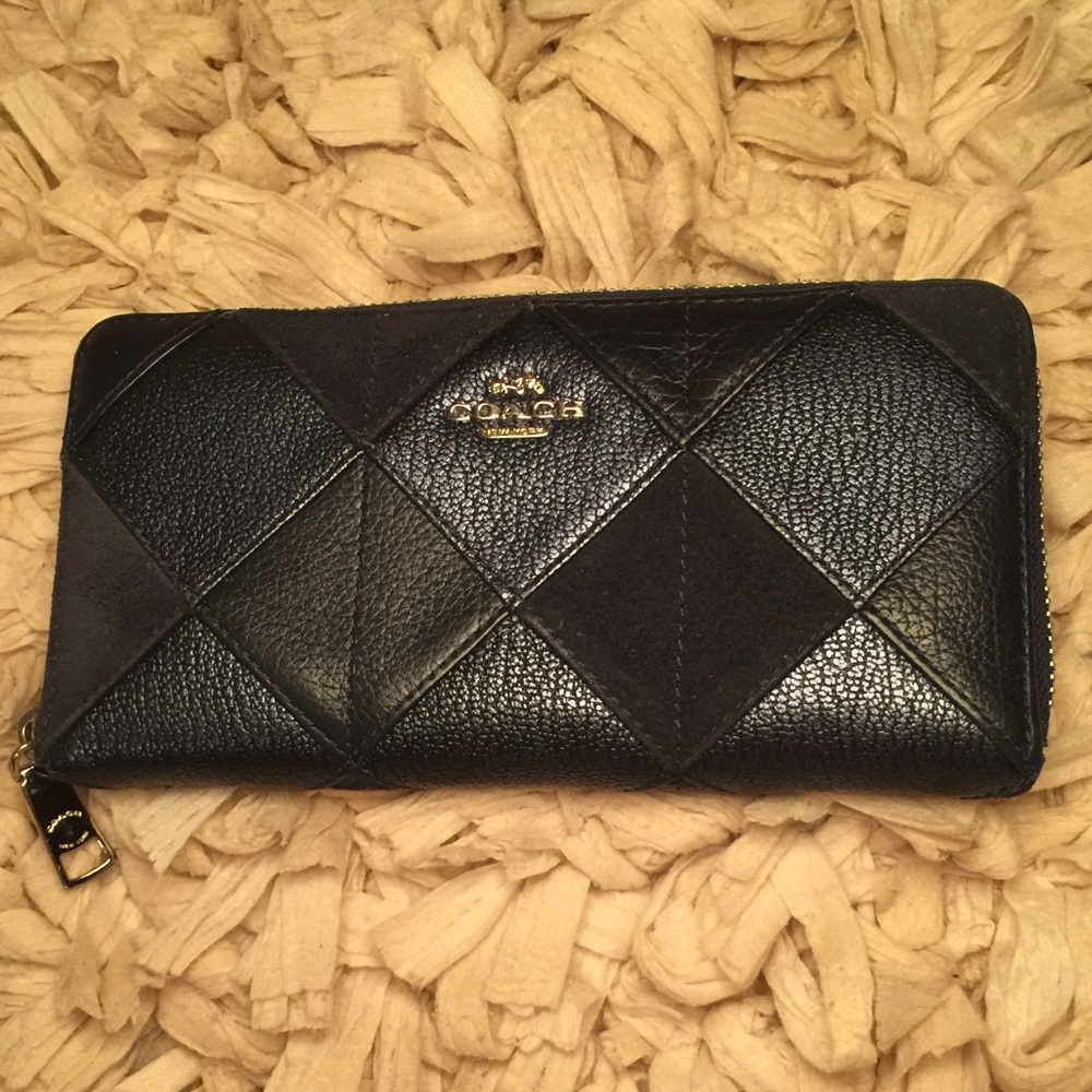 Authentic Coach Metallic Blue Wallet
